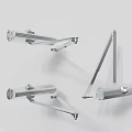 Adjustable Silver Metal Arm Brackets With Modern Mechanical Design For Equipment Support 3d model