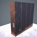 Rusty Metal Lockers With Colorful Stickers Graffiti And Open Compartments