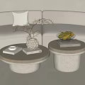 Cream wind coffee table decorative ornaments combination 3d model