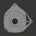 Electric Motor With Silver Housing Black Base And Red Internal Coils