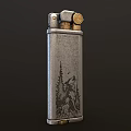 Vintage Decorative Metal Lighter With Wolf Engraving And Retro Classic Design
