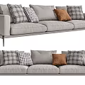 Modern three-seat sofa multiplayer sofa 3d model