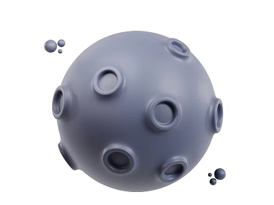 Modern Style Decorative Ornament Set Featuring Gray Spherical Design With Hollow Holes And Small Spheres 3d model