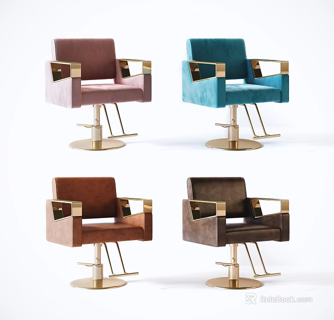 Modern Massage Chairs With Multiple Colors And Stylish Metal Frame 3d model 