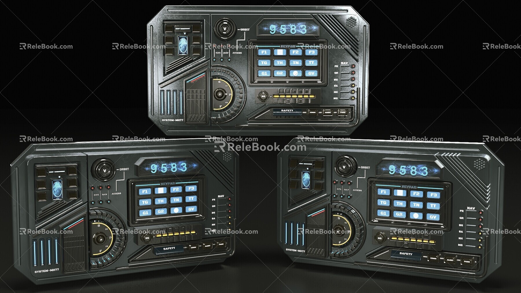 Control Panel Sci-Fi Radio Sci-Fi Console 3d model