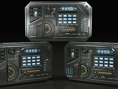 Control Panel Sci-Fi Radio Sci-Fi Console 3d model