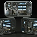 Control Panel Sci-Fi Radio Sci-Fi Console 3d model