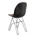 Modern Black Leather Single Chair With Metal Frame For Living Room Design