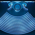Modern Stage Design Person Standing Center San Su Sign Steps Starry Background Lighting