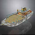 Luxury Cruise Ship With Spacious Deck Swimming Pool And Sun Loungers