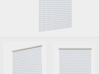 Simple Modern Curtains With Vertical Blinds Design And Light Color For Home Windows 3d model