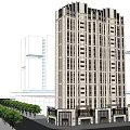 Modern High Rise Building Exterior Design With Glass Windows And Surrounding Trees