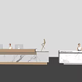 Modern reception desk 3d model