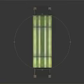 Green and White Striped Hammock Supported by Four Wooden Posts for Relaxation