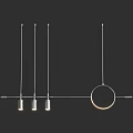 Modern Pendant Chandeliers With Ring Bar Design And Metal Frame For Interior Lighting