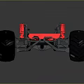 Red Off Road Vehicle Chassis With Large Black Tires And Frame Structure