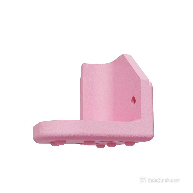 Pink Plastic Bracket Design With Small Hole And Bottom Protrusions For Support 3d model