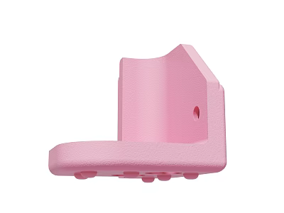 Pink Plastic Bracket Design With Small Hole And Bottom Protrusions For Support 3d model