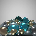 Children's Colorful Decorated Eggs With Blue Gold Silver And Sparkle Patterns