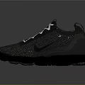 Gray Knit Running Shoes With White Laces And Air Cushion Outsole