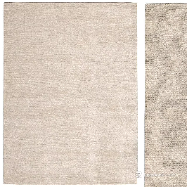 Light Beige Square Rug With Soft Woven Texture For Modern Home Decor 3d model 
