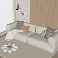 Modern double sofa 3d model