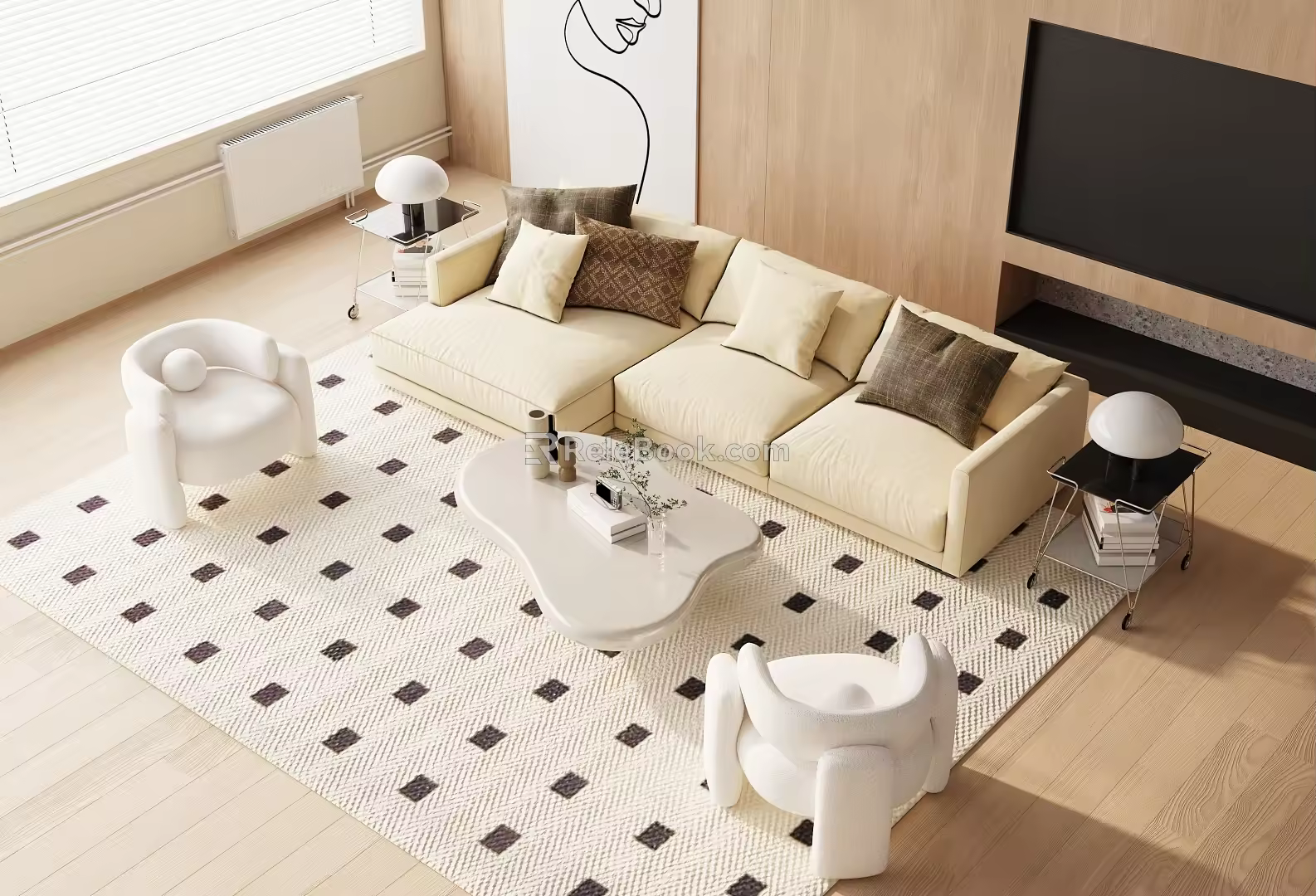 Modern Sofa Coffee Table Combination Sofa Combination 3d model