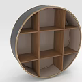 Circular Wooden Bookshelf With Compartment Design As Modern Decorative Storage Furniture