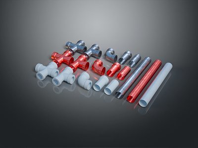 modern pipe water pipe valve iron pipe 3d model