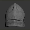 Medieval Knight Helmet Featuring Shiny Silver Metallic Finish and Decorative Side Protrusions
