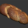 Fresh Baked Golden Brown Round Bread With Sesame Seeds And Crusty Texture