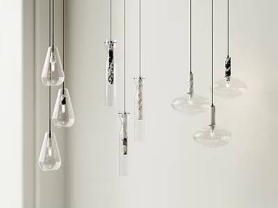 Modern Glass Chandelier Modern Small Chandelier 3d model
