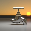 Vintage faucet sunset metal faucet ceramic faucet 3d model