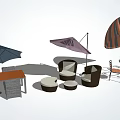 Outdoor Table and Chair Sets with Umbrella for Garden Patio Relaxation