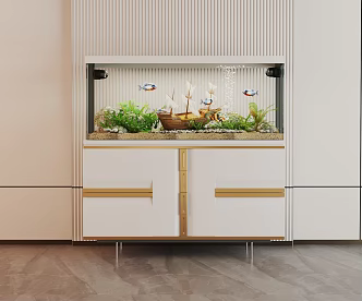 Modern Fish Tank Glass Fish Tank Aquarium Display Cabinet Side Cabinet 3d model