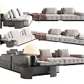 Modern Multi person Sectional Sofa With Plush Cushions And Modular Design 3d model