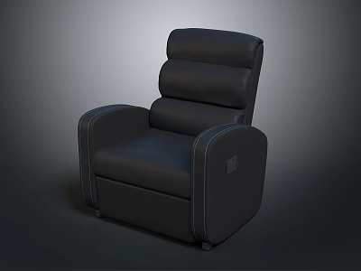 Stylish Modern Black Leather Armchair With Comfortable Upholstered Back And Armrests 3d model