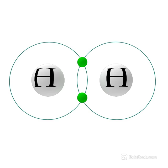 Hydrogen Molecule Structure With Two H Atoms Covalent Bonds And Orbitals 3d model 