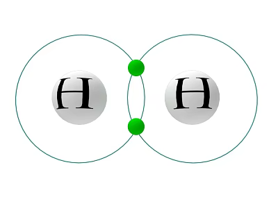 Hydrogen Molecule Structure With Two H Atoms Covalent Bonds And Orbitals 3d model