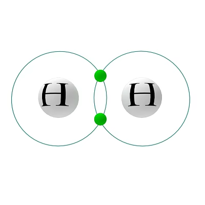 Hydrogen Molecule Structure With Two H Atoms Covalent Bonds And Orbitals 3d model