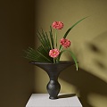 New Chinese Flower-arranging Vase Ornaments Japanese Flower-arranging Floriculture Small Original Zen Iris Leaf Gerbera 3d model