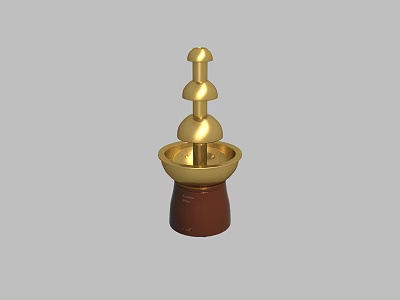 Golden Multi Tiered Modern Chandelier With Brown Base And Elegant Structure 3d model