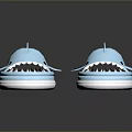 Blue Shark Shaped Slippers Comfortable Home Footwear With Red Mouth Detail And Non Slip Sole