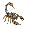 Mechanical Metal Scorpion Model With Gold And Silver Craft Design 3d model