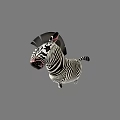 Striking Striped Reptile 3D Model With Black White Patterns On Gray Background