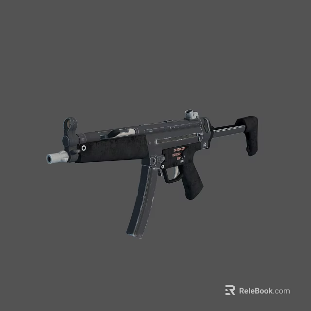 Black Tactical Assault Rifle With Silencer Detachable Magazine And Ergonomic Grip 3d model 