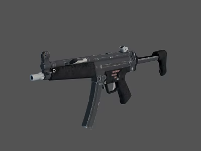 Black Tactical Assault Rifle With Silencer Detachable Magazine And Ergonomic Grip 3d model