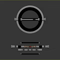 Futuristic Weapons With Metal Design Black And Silver Circular Structure And Handles