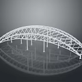 Modern White Architectural Arch Structure Featuring Lattice Design And Support Columns 3d model