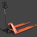 Orange Manual Hydraulic Industrial Forklift With Heavy Duty Forks For Material Handling